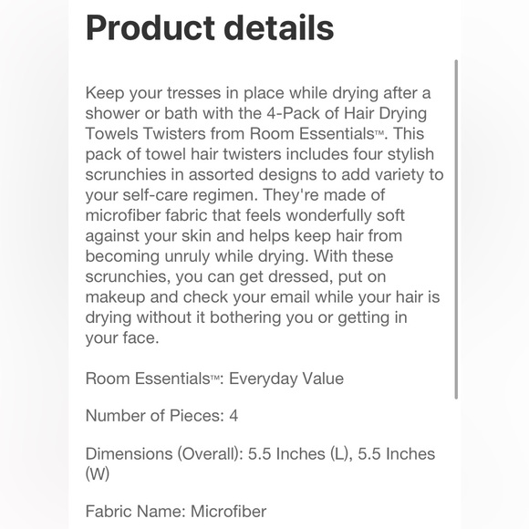 Room Essentials Target Microfiber Towel Twisters Scrunchies - Picture 5 of 6